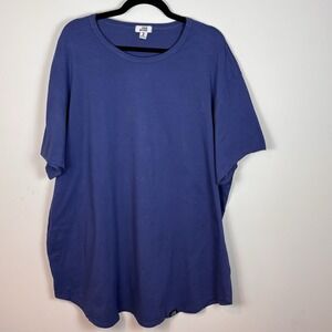 One Bone T-Shirt Mens Blue Scoop Neck Relaxed Fit Cotton Tee Size 2X Comfort